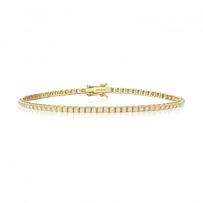 gold bracelet with engraved name-Diamond Jewellery 18ct Gold Diamond Bracelet BDQ183