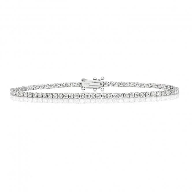 multi-strand bracelet with beads-Diamond Jewellery 18ct Gold Tennis Bracelet BDQ703W/FG5