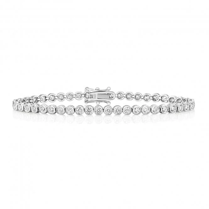 silver bracelet for anniversary gift-Diamond Jewellery 18K Gold Tennis Bracelet BDQ718W/FG6