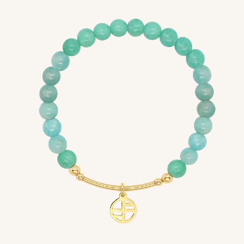 custom bracelet with birthstone charms-African Amazonite Charm Bracelet  - Stone of Courage