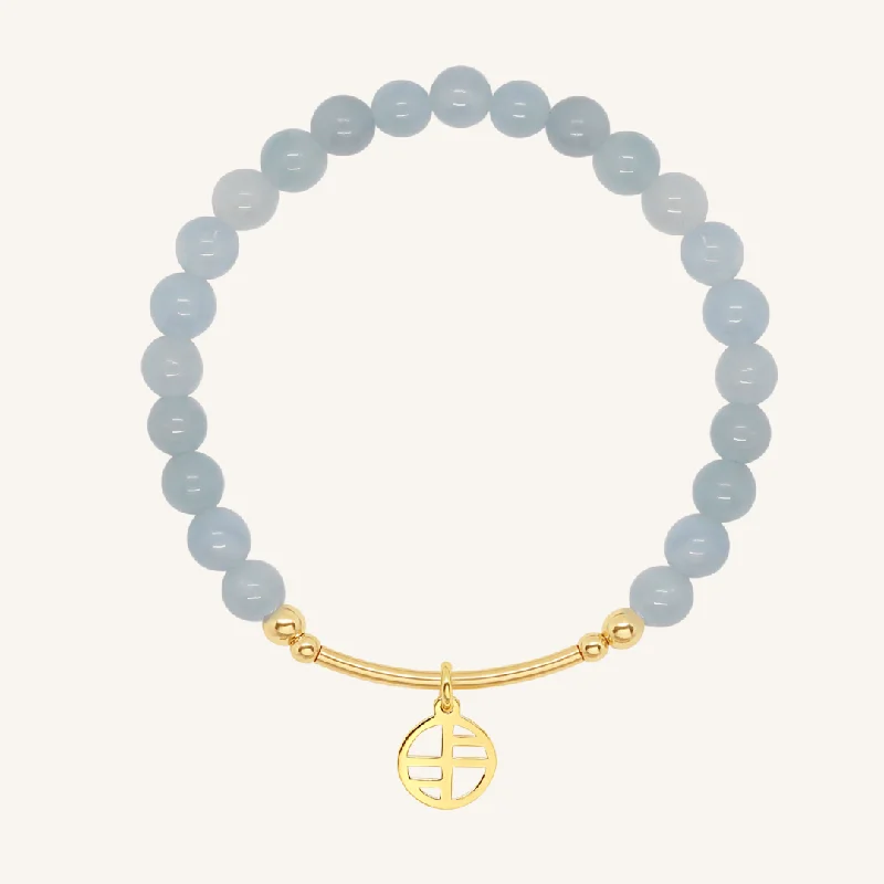 fashionable bracelet for everyday wear-Angelite Charm Bracelet - Stone of Connection