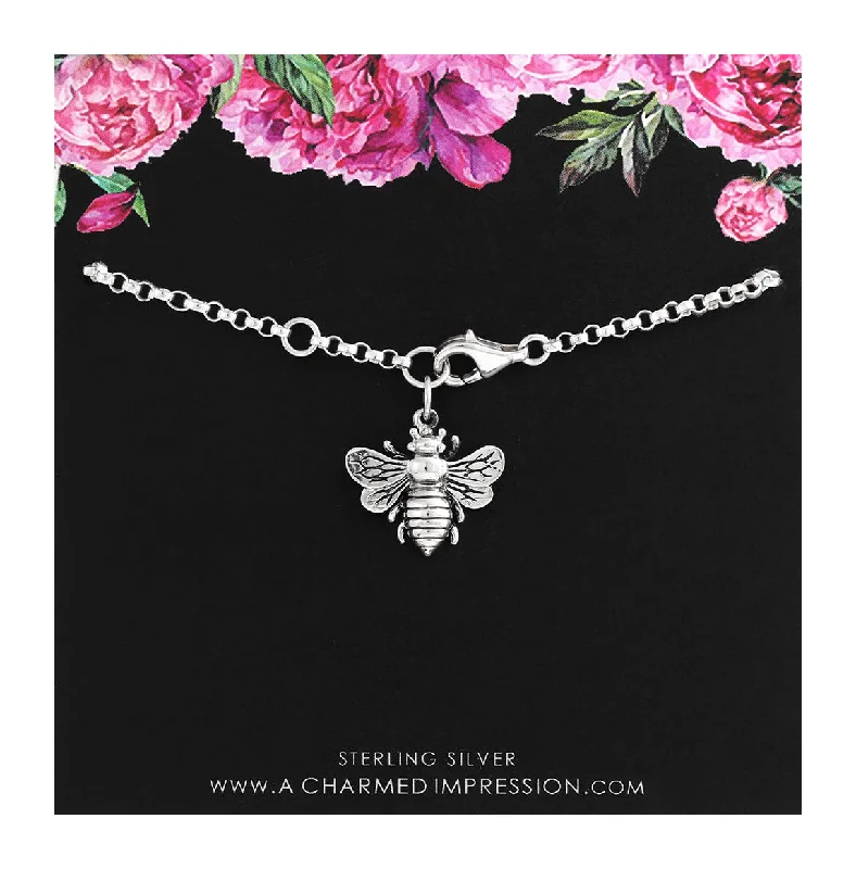 men’s silver bracelet for luxury gift-Bee Charm Bracelet • Honey Bee Bumblebee • Handcrafted Jewelry • Gift for Women