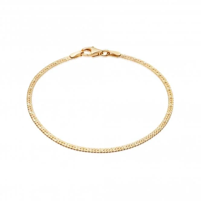 luxury bracelet with diamond accents-Estee Lalonde Flat Snake Chain 18ct Gold Plated Bracelet ELBR06_GP