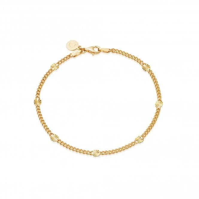 adjustable silver charm bracelet for kids-Estee Lalonde Sunburst Chain 18ct Gold Plated Bracelet ELBR07_GP