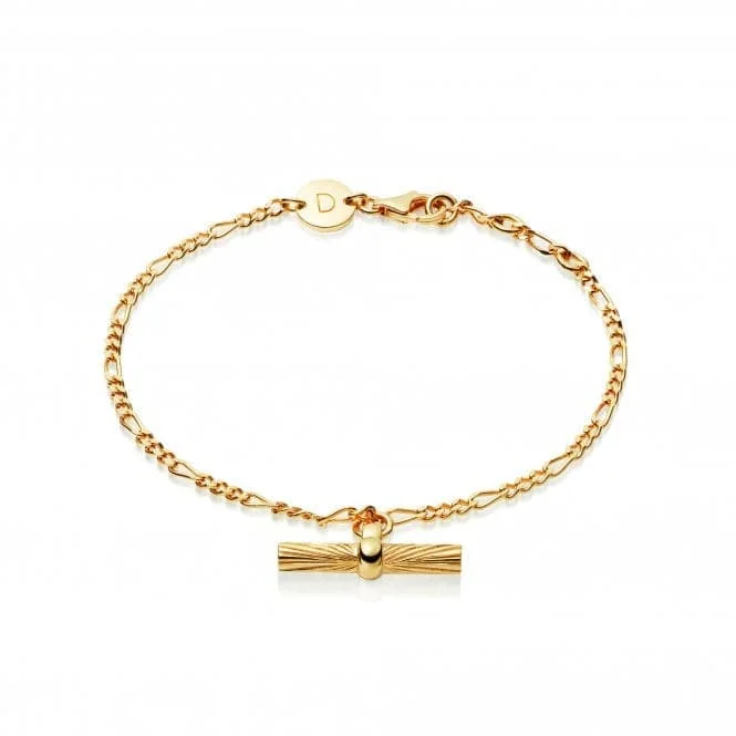 handmade bracelet for beach lovers-Estee Lalonde T Bar Drop 18ct Gold Plated Bracelet ELBR04_GP