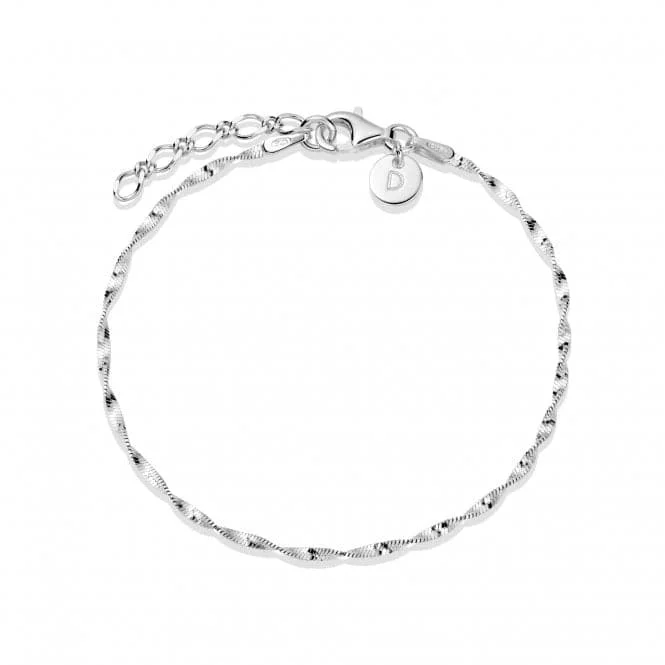 silver bracelet with moonstone charm-Helix Chain Sterling Silver Bracelet BRTWIST_SLV