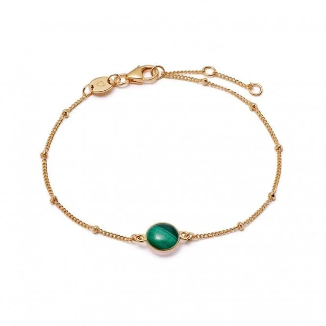 friendship bracelet with pearls-Malachite Healing Stone 18ct Gold Plated Bracelet HBR1009_GP