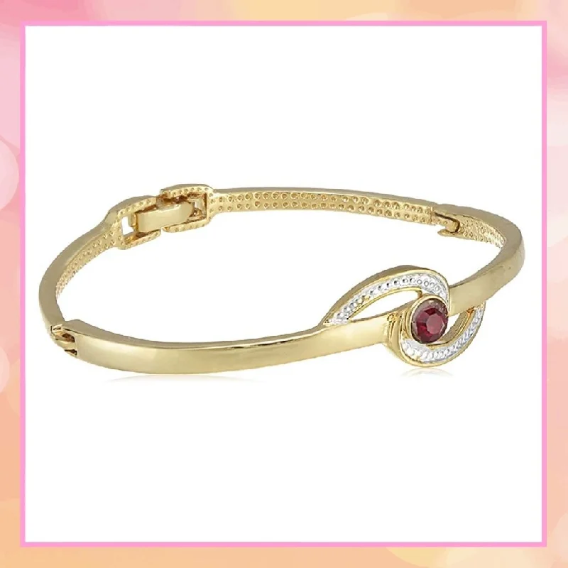 silver bracelet with floral design-Estele Gold Plated Across The Sky Cuff Bracelet for women