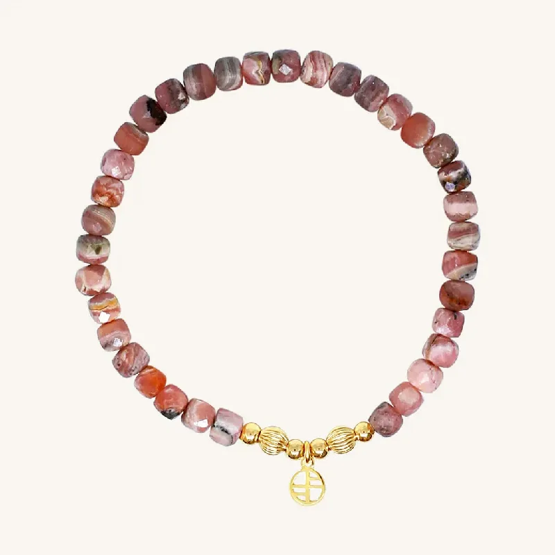 gemstone bracelet with sterling silver clasp-Fleetwood Bracelet Rhodochrosite - Stone of Self Love