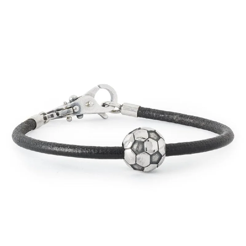 boho chic bracelet with beads-Football Passion Leather Bracelet