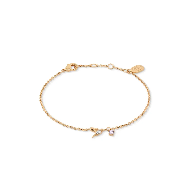 silver bracelet with engraved symbols-Gold Avianna Bracelet