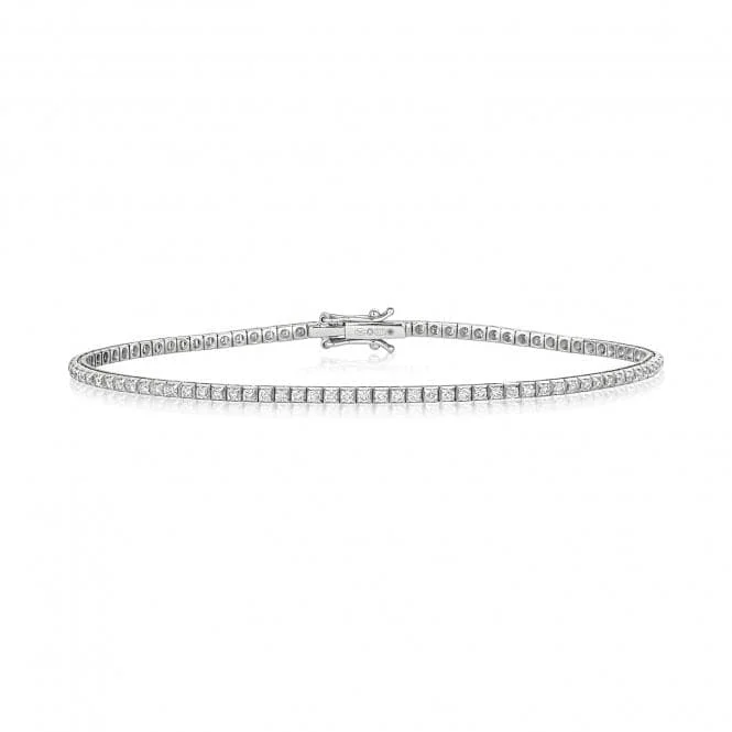 stylish silver bangle bracelet for women-Diamond Jewellery 18ct White Gold Diamond Bracelet BDQ182W