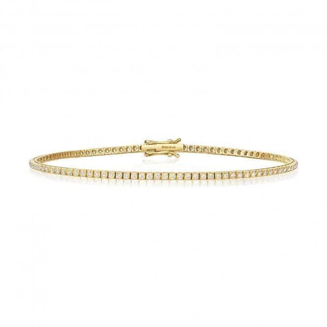 friendship bracelet with initials-Diamond Jewellery 18ct Gold Bracelet BDQ181