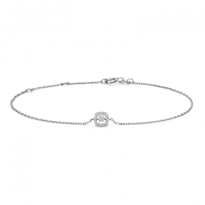 stackable gold bracelet for women-Diamond Jewellery 9ct White Gold Diamond Bracelet BD023W