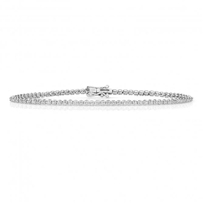 gold chain bracelet with clasp-Diamond Jewellery 9ct White Gold Diamond Bracelet BD025W