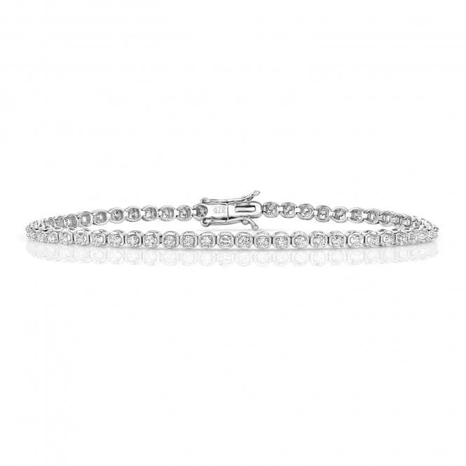 custom bracelet for special occasion-Diamond Jewellery 9ct White Gold Diamond Bracelet BD028W