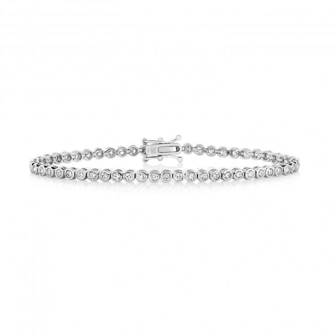 trendy bracelet with personalized charms-Diamond Jewellery 18K Gold Diamond Tennis Bracelet BDQ725W/FG5