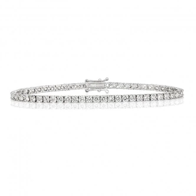 trendy bracelet with celestial charms-Diamond Jewellery 18K Gold Tennis Bracelet BDQ713W/GH7