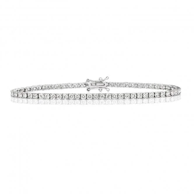 silver bracelet with cross charm-Diamond Jewellery 18ct Gold Tennis Bracelet BDQ712W/GH7