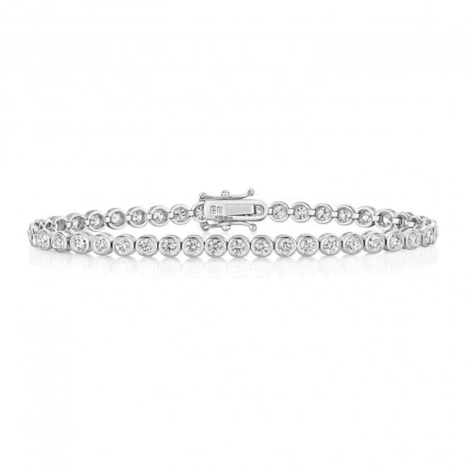 luxury gemstone bracelet with diamonds-Diamond Jewellery 9ct Gold Tennis Rubover Bracelet BDQ719W/GH7