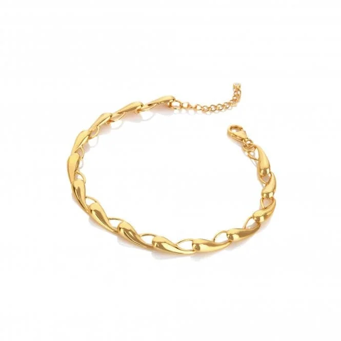 gold chain bracelet with clasp-18ct Gold Plated Sterling Silver Tide Bracelet DL670