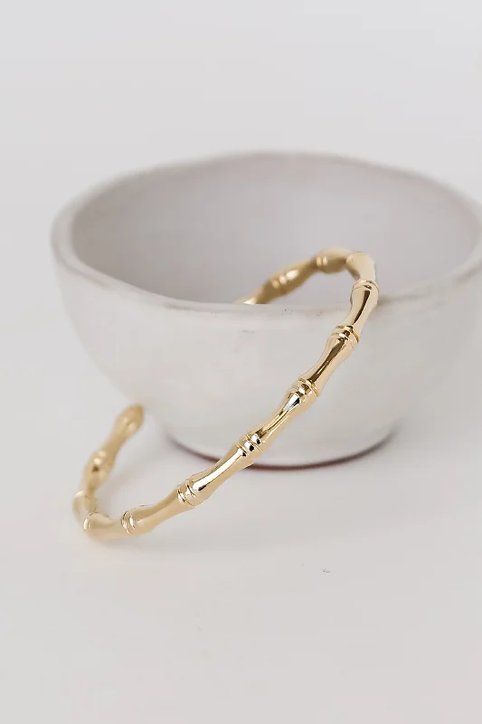 trendy charm bracelet for young women-FINAL SALE - Kayla Gold Cuff Bracelet