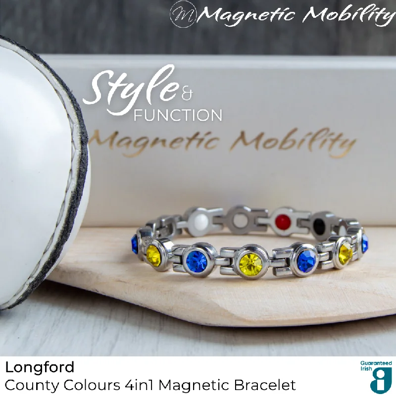 friendship bracelet with beads-Longford GAA County Colours Magnetic Bracelet