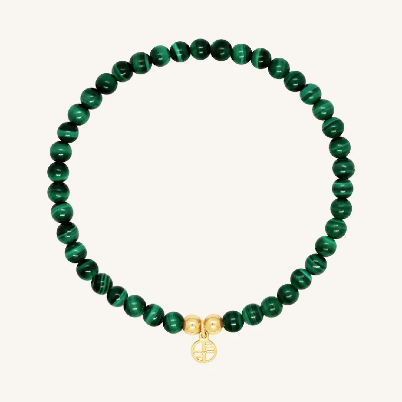 braided leather bracelet for him with charm-Malachite Lumier Bracelet - Stone of Transformation