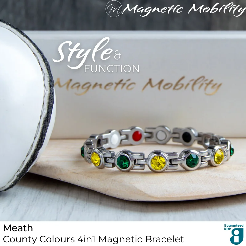 couple bracelets with heart-shaped charm-Meath GAA County Colours Magnetic Bracelet