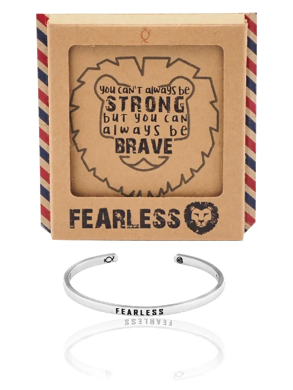 healing crystal bracelet for women-Nikki Fearless Lion Cuff Bracelet, Inspirational Jewelry and Greeting Card