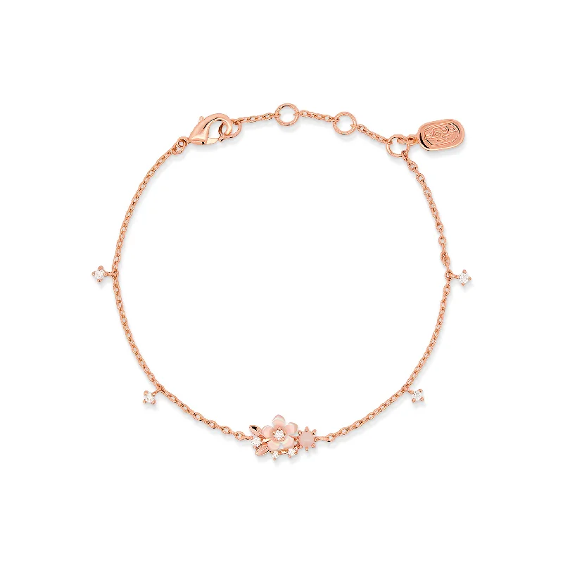 personalized bracelet with gemstone and gold-Rose Gold Anne Bracelet