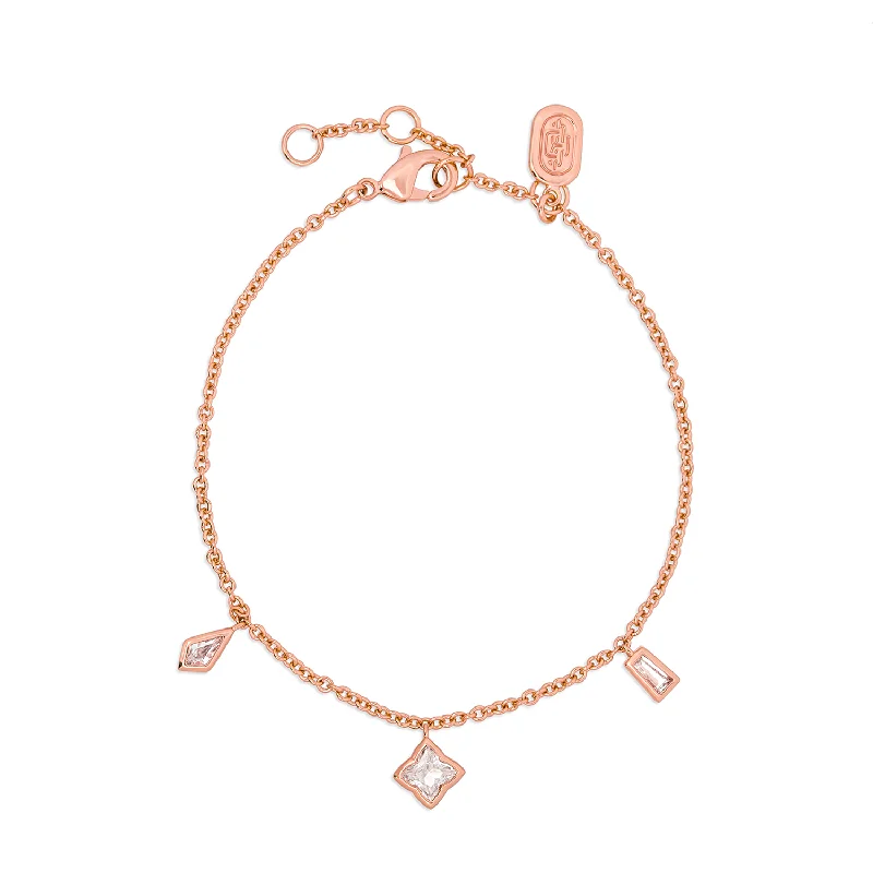 boho chic bracelet with personalized charm-Rose Gold Charice Bracelet