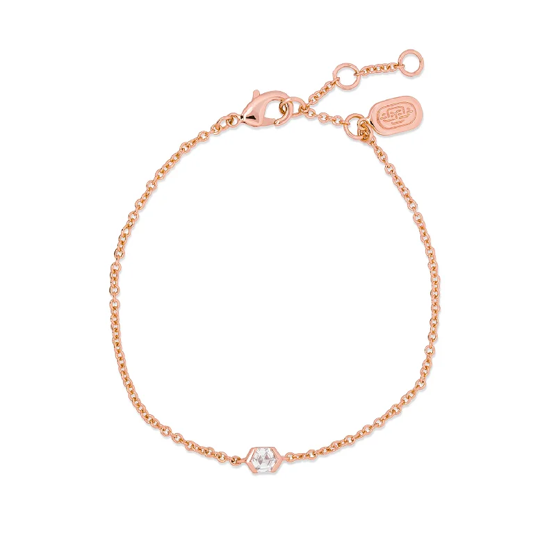 luxury bracelet for her birthday-Rose Gold Clarene Bracelet