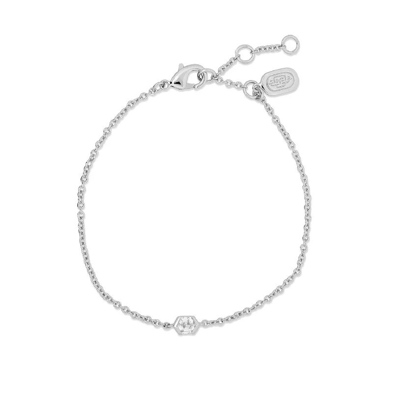 silver bracelet with engraved symbols-Silver Clarene Bracelet