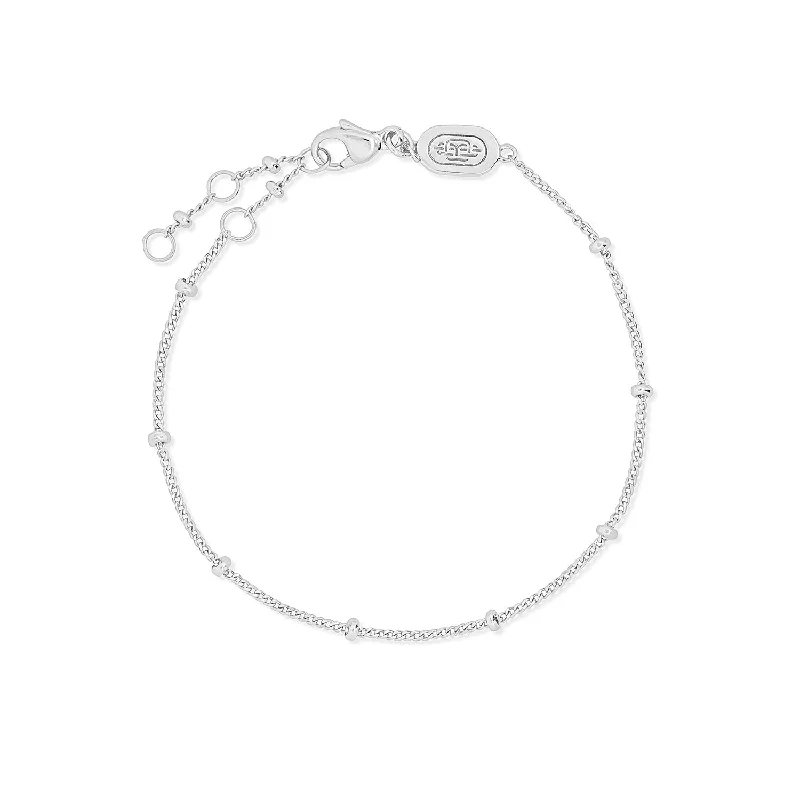 luxury bracelet for her birthday-Silver Spacer Bracelet