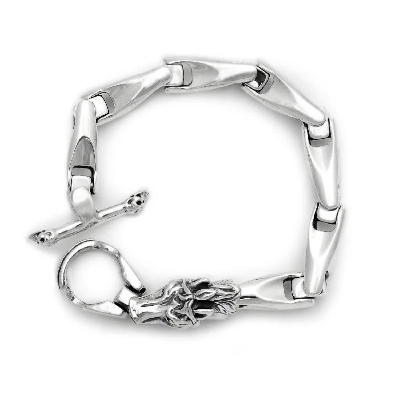 handmade silver charm bracelet for women-Smooth U-Joint Bracelet with Horse Head