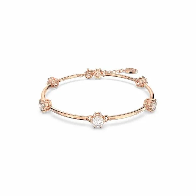 braided leather bracelet for him with charm-Swarovski Constella Rose Gold-Tone Plated round Cut Bangle 5654495