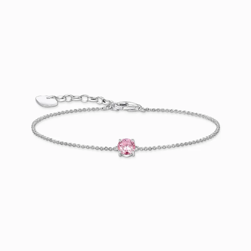 gemstone bracelet for mental clarity-Essentials Sterling Silver Pink Zirconia Bracelet A2156-051-9-L19V