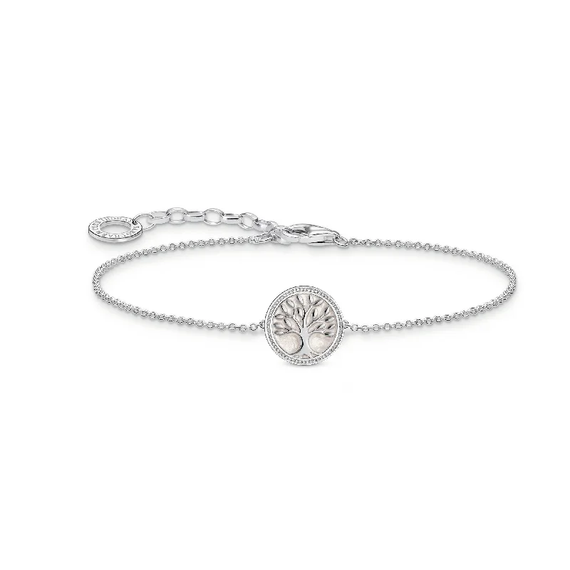 women’s gold bracelet with diamonds-Essentials Sterling Silver Tree Of Love Enamel Bracelet A2160-007-21-L19V