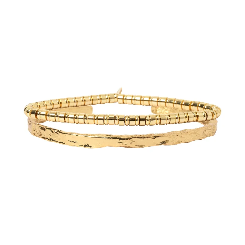 simple gold bangle bracelet-Tuscany Bracelet Stack