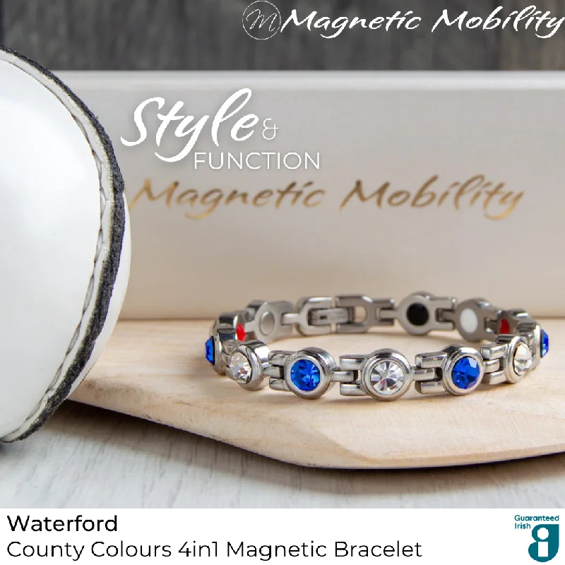 silver bracelet with heart pendant-Waterford GAA County Colours Magnetic Bracelet