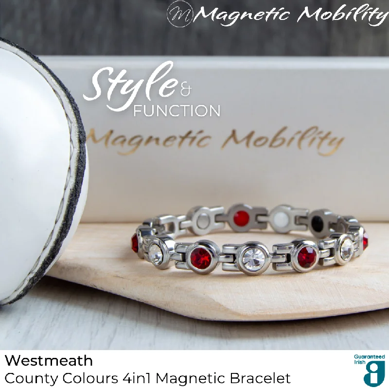 personalized infinity bracelet for couples-Westmeath GAA County Colours Magnetic Bracelet