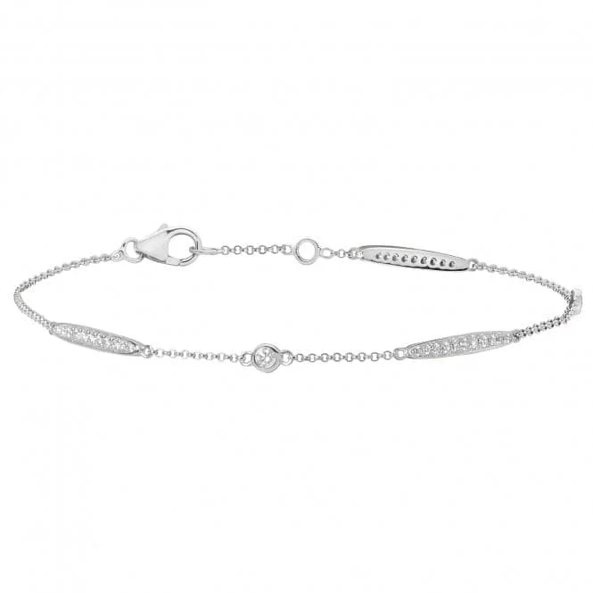 women’s gold bracelet with diamonds-Diamond Jewellery 18CT White Gold Bracelet BDQ018W