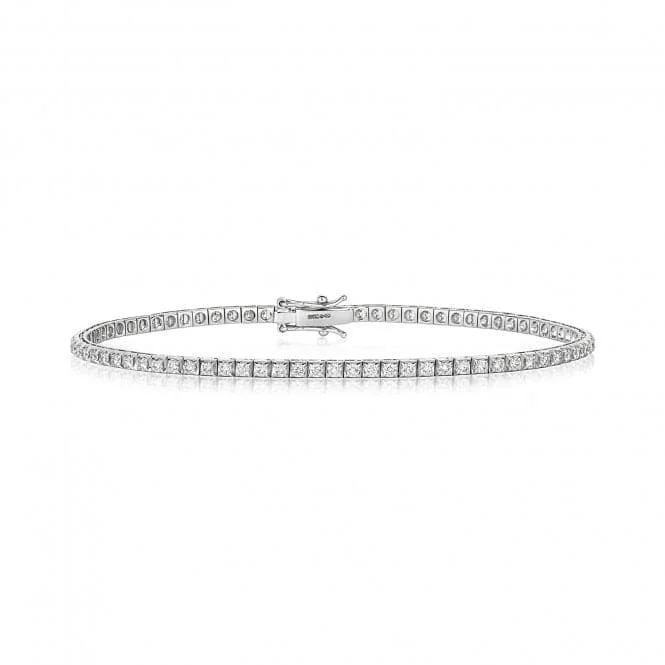 multi-layer gold bracelet for women-Diamond Jewellery 18K White Gold Diamond Bracelet BDQ184W