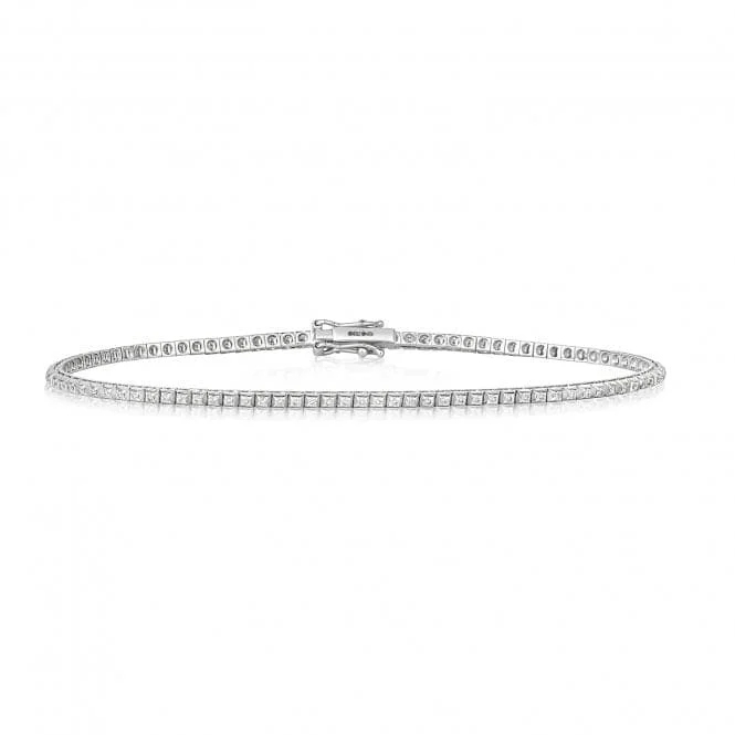 boho chic bracelet with beads-Diamond Jewellery Luxurious 18ct White Gold Bracelet with 0.50ct Diamonds BDQ180W