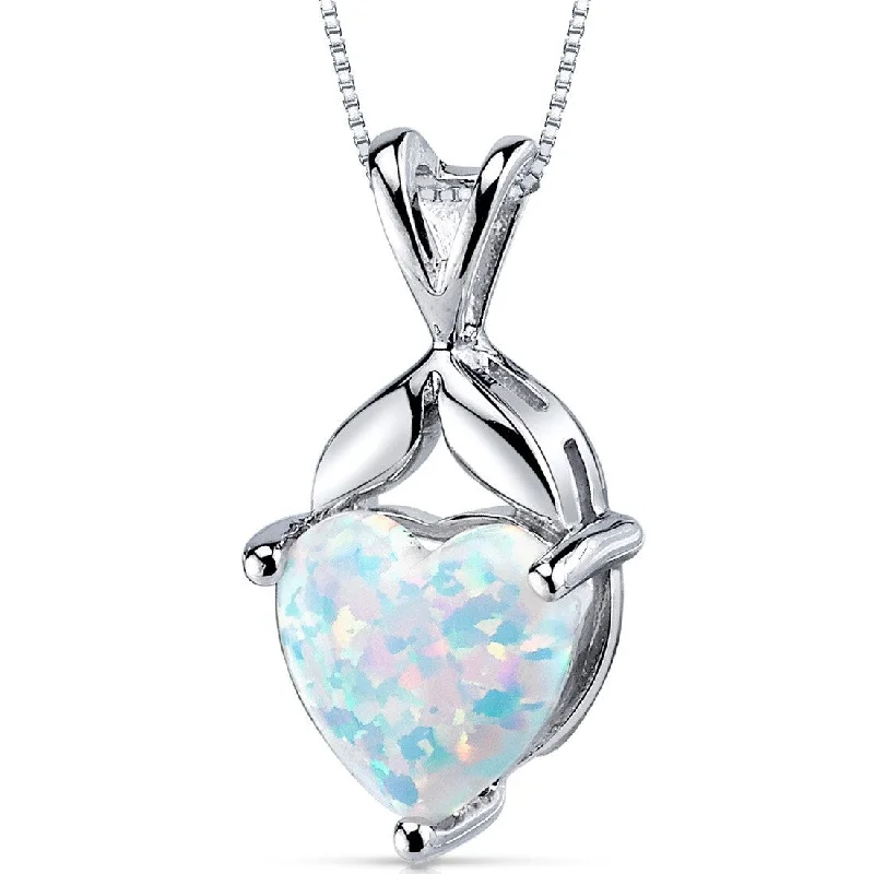 sterling silver infinity necklace -2.5 ct Opal Pendant in Sterling Silver