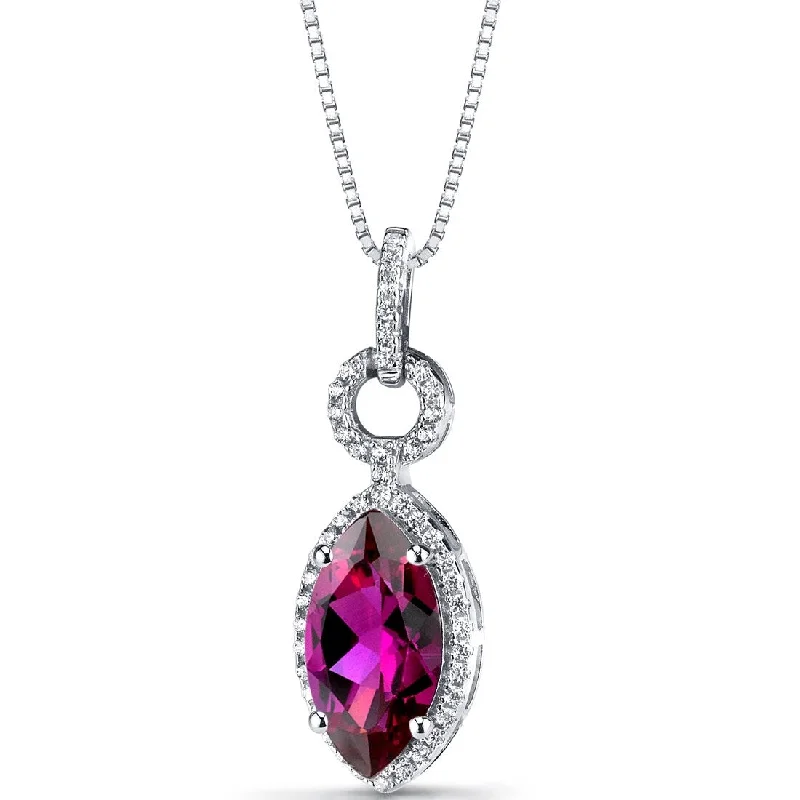 abstract necklace pendant -3.5 ct Ruby Pendant in Sterling Silver