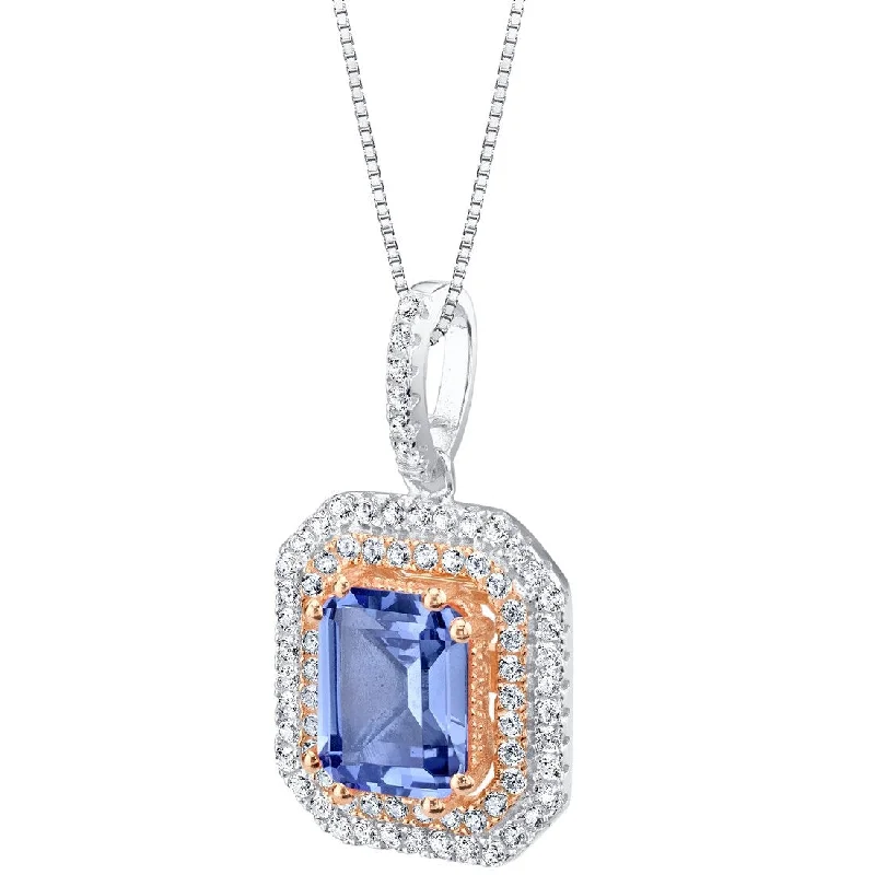 pendant necklace with initials -4 ct Tanzanite Pendant in Sterling Silver