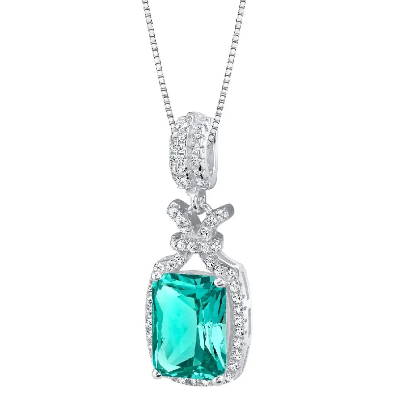 women’s vintage necklace -4 ct Tourmaline Pendant in Sterling Silver