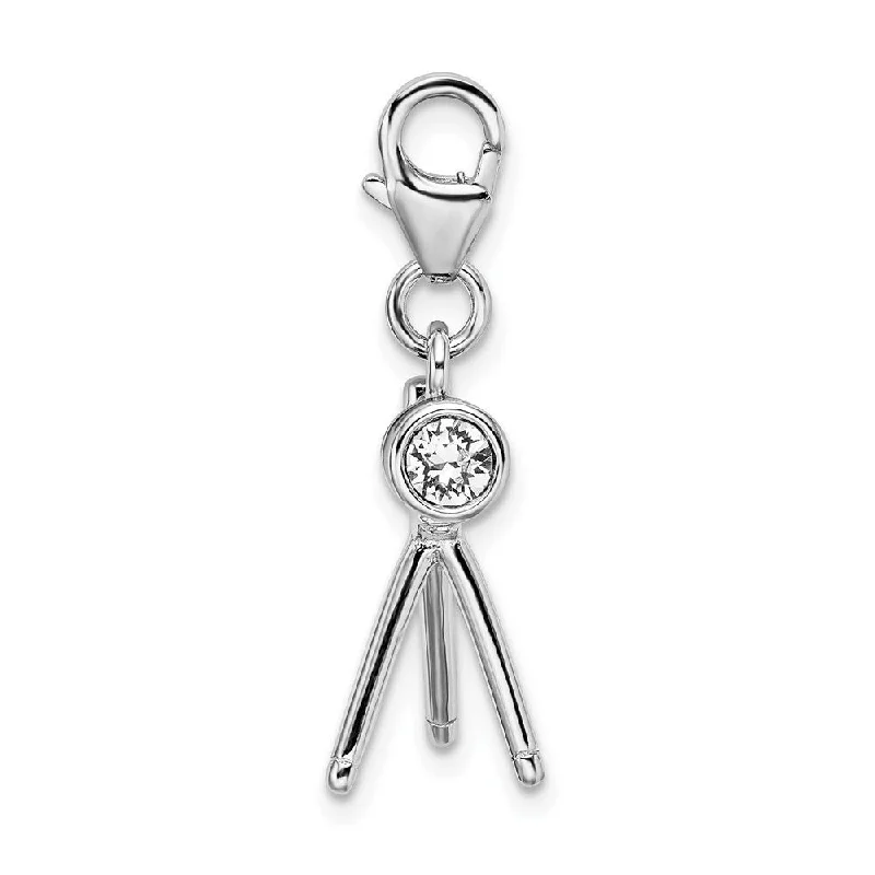 unique gold necklace -Diamond2Deal 925 Sterling Silver 3-D Enameled Telescope Lobster Clasp Pendant (L- 36 mm, W- 14 mm)